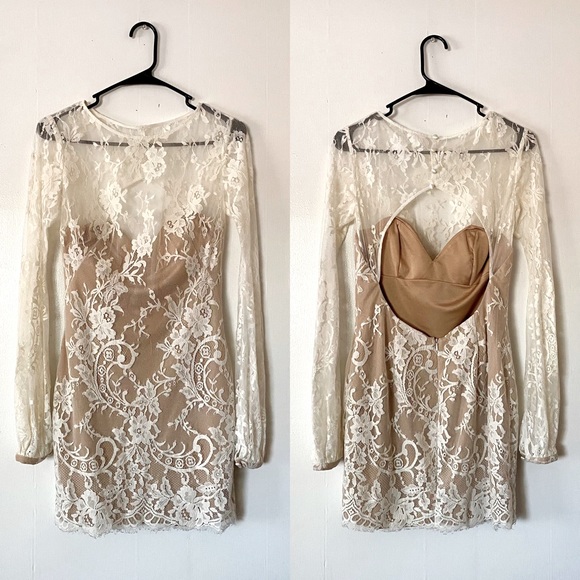 Katie May Britney Lace Long Sleeve Mini Dress - Picture 4 of 14